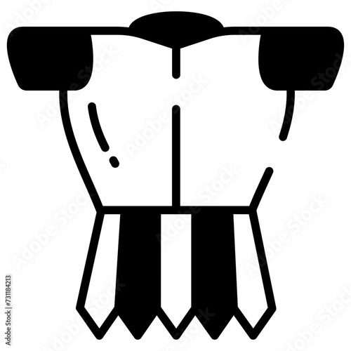 Soldier’ Armor glyph and line vector illustration