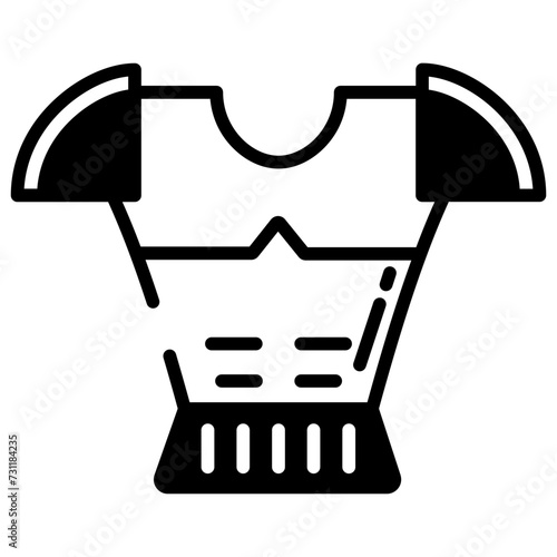 Warrior’s Faulds Armor glyph and line vector illustration photo