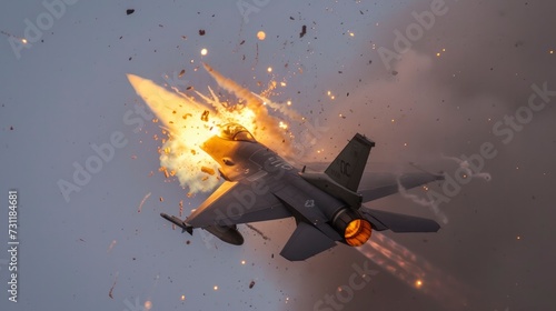 Photo of the moment the fighter jet was destroyed photo