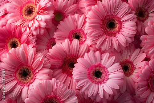 big cluster of pink gerberas background and beautiful