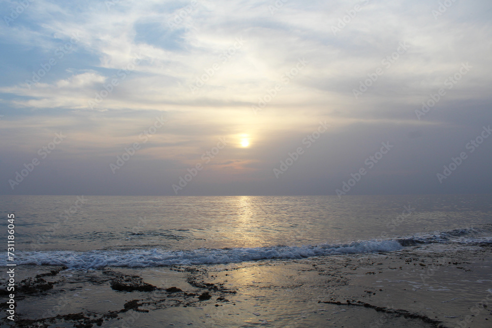 natural background beautiful sunset over the sea