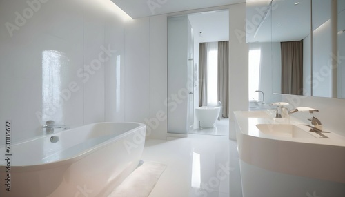 hotel bathroom white glossy color interior design 