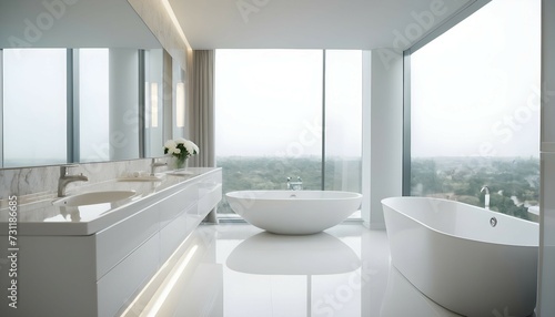 hotel bathroom white glossy color interior design 