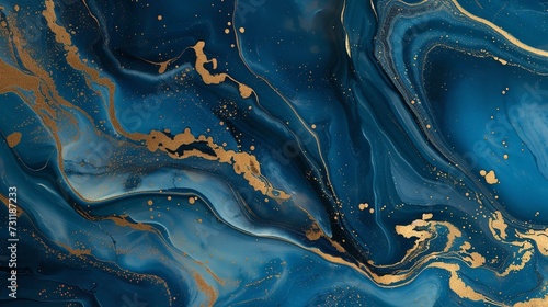 Luxury Wallpaper - Blue Marble and Gold Abstract