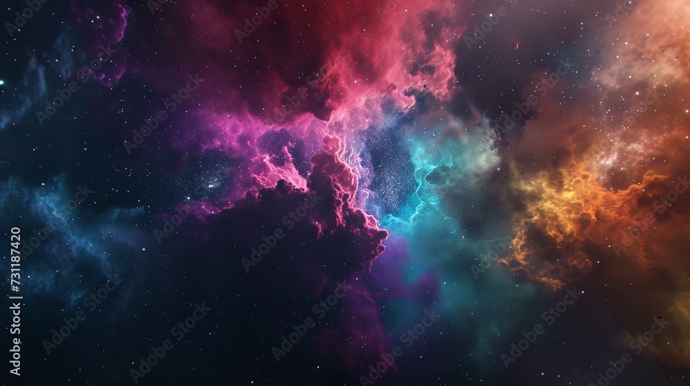 Nebula in Deep Space Abstract Colorful Background
