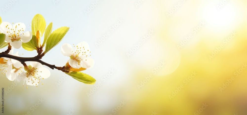 white cherry blossom flower with bokeh soft light, abstract spring nature background, Generative Ai white cherry blossom flower with bokeh soft light, abstract spring nature background, Generative Ai