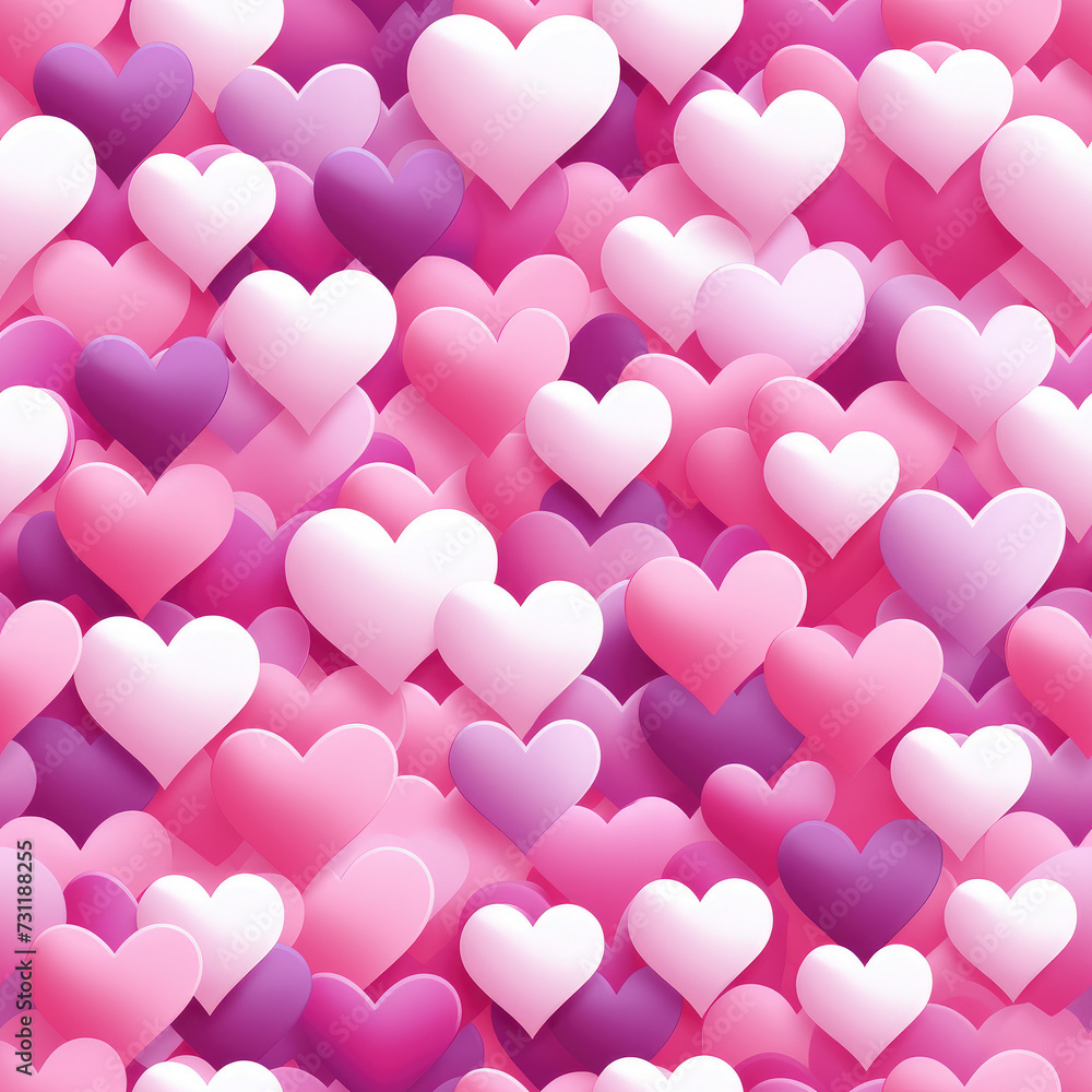 pink hearts seamless pattern. Valentines Day seamless heart pattern 