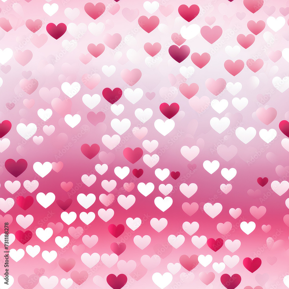 pink hearts seamless pattern. Valentines Day seamless heart pattern 