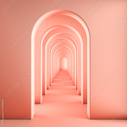 pink corridor arches background.