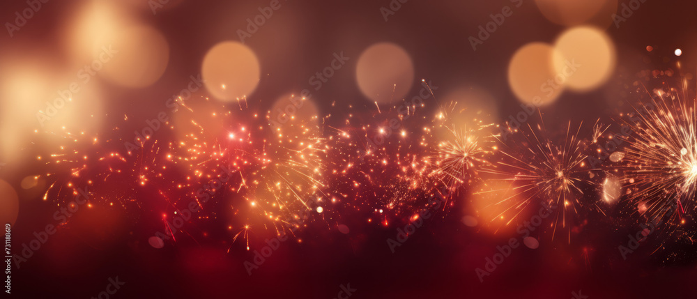 Vibrant Gold and Red Bokeh Fireworks for New Year Celebrations
Vibrant Gold and Red Bokeh Fireworks for New Year Celebrations