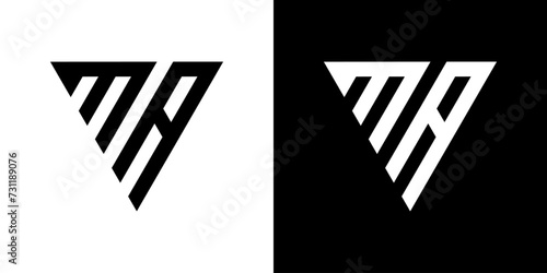 MA letter vector logo abstract combination of triangles