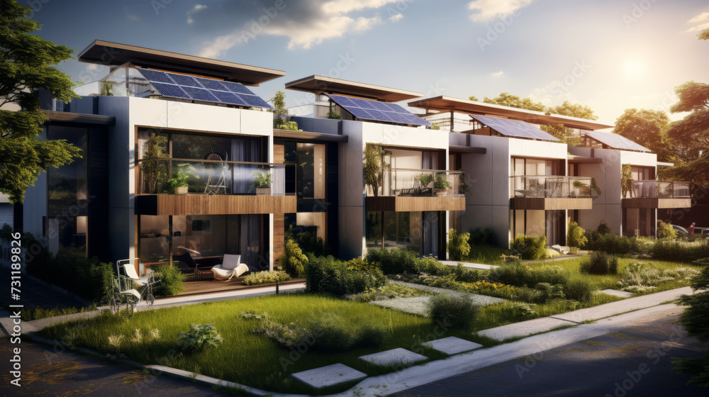 Eco-Friendly Modern Homes Featuring Photovoltaic Cells
