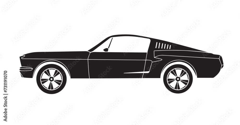 Targa classic car silhouette side view