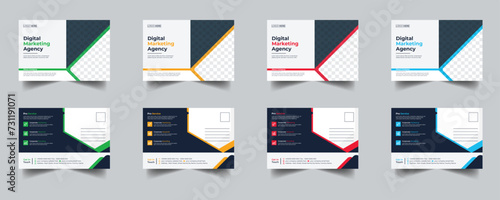 Modern Creative Corporate Post Card Template, Vector Template for Opening Invitation Editable, Professional Business Postcard Design, Event Card Design, Invitation Design, Direct Mail EDDM Template