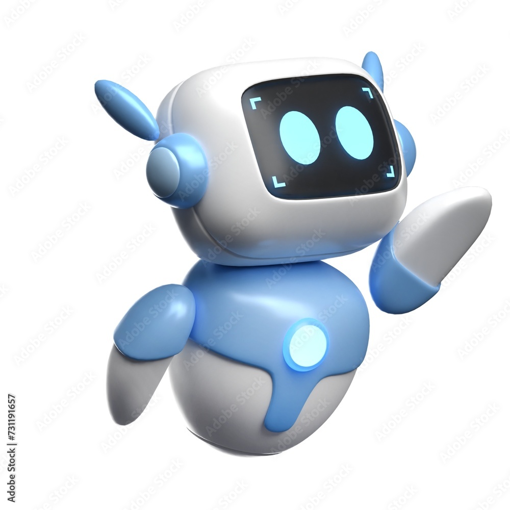 Fototapeta premium Variety of 3D Robot Expressions Illustration