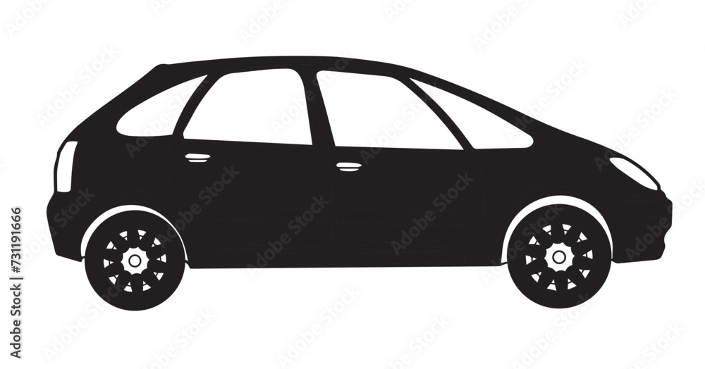 MPV car silhouette side view MPV car silhouette side view