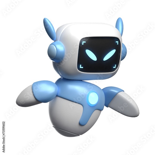 Variety of 3D Robot Expressions Illustration photo