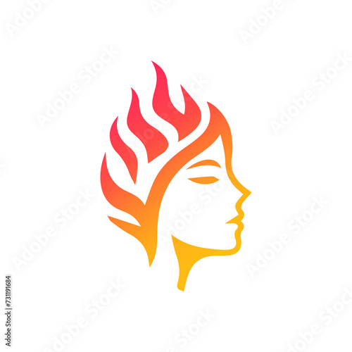 Woman On Fire vector illustration Logo, T-shirt Use