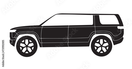 SUV car silhouette side view