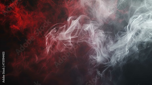 Scarlet and Light Cream Abstract Smoke