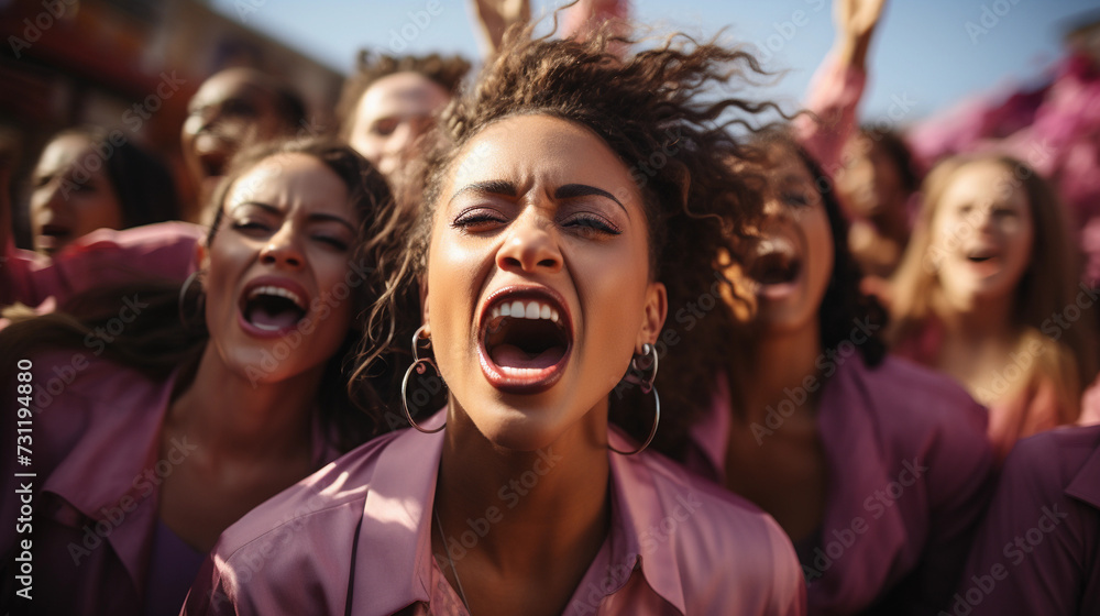 Women fighting for human rights. International Women's Day - March 8