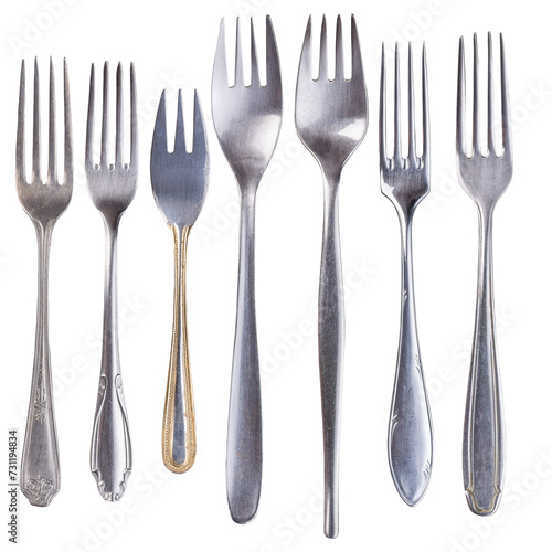 Shiny stainless fork set