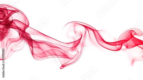 Abstract Composition - Swirling Movement of Red Smoke Lines