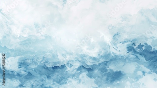 The White-Blue Sky: Watercolor Smoke Cloudy Sea