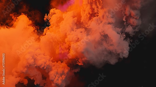 Transparent Orange Smoke Cloud Isolated - Generative Art