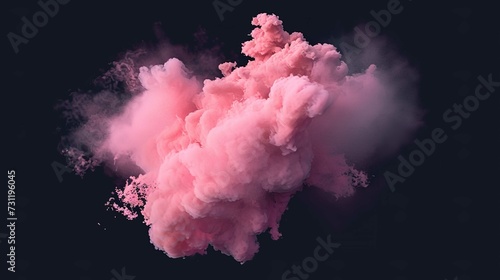 Transparent Pink Smoke Cloud Isolated - Generative Art