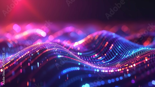 Abstract Visualization of Sound Waves in a Futuristic Style
