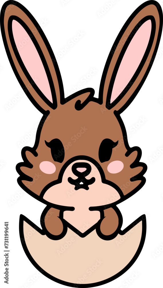 cute easter bunny cartoon with easter egg cute easter bunny cartoon with easter egg