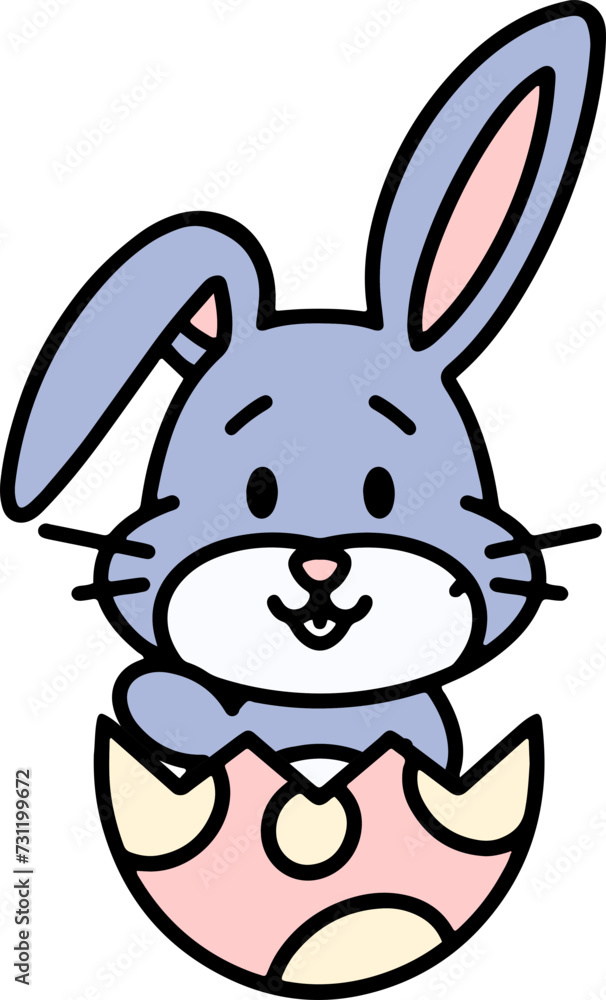 cute easter bunny in easter egg cute easter bunny in easter egg