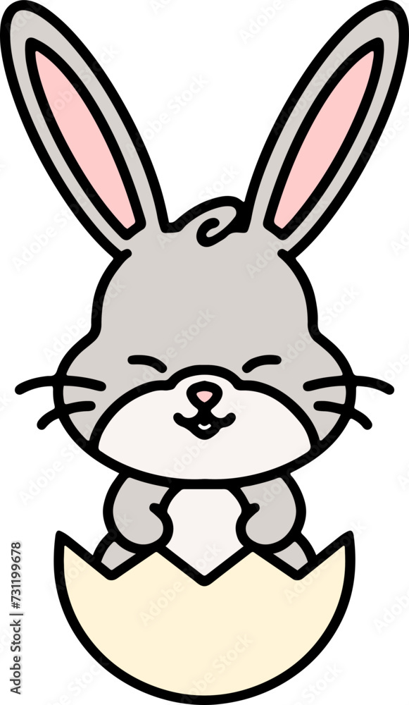 cute easter bunny cartoon with easter egg cute easter bunny cartoon with easter egg