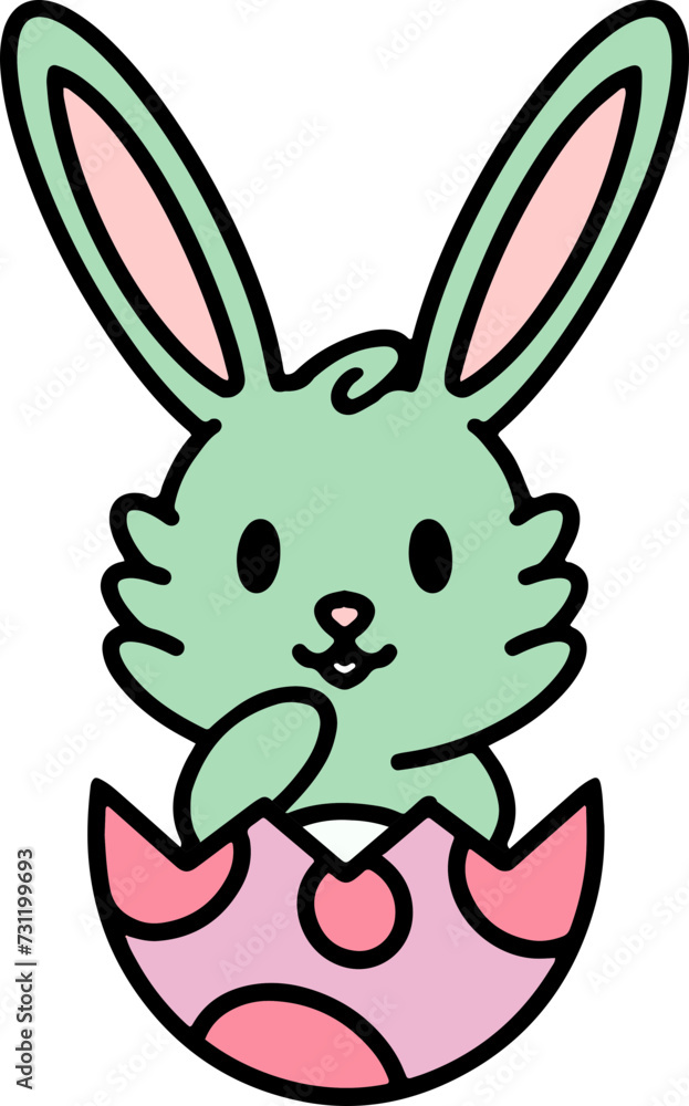 cute easter bunny cartoon with easter egg cute easter bunny cartoon with easter egg