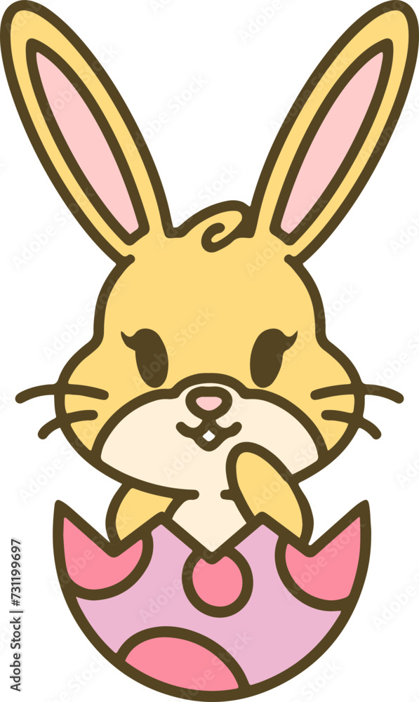 cute easter bunny cartoon with easter egg cute easter bunny cartoon with easter egg