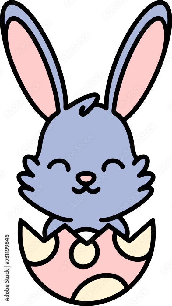 cute bunny in easter egg cute bunny in easter egg