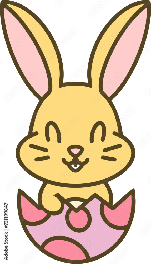 cute bunny in easter egg cute bunny in easter egg