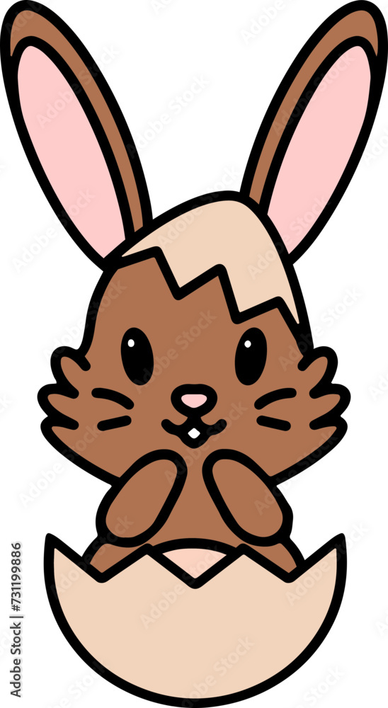 cute bunny in easter egg