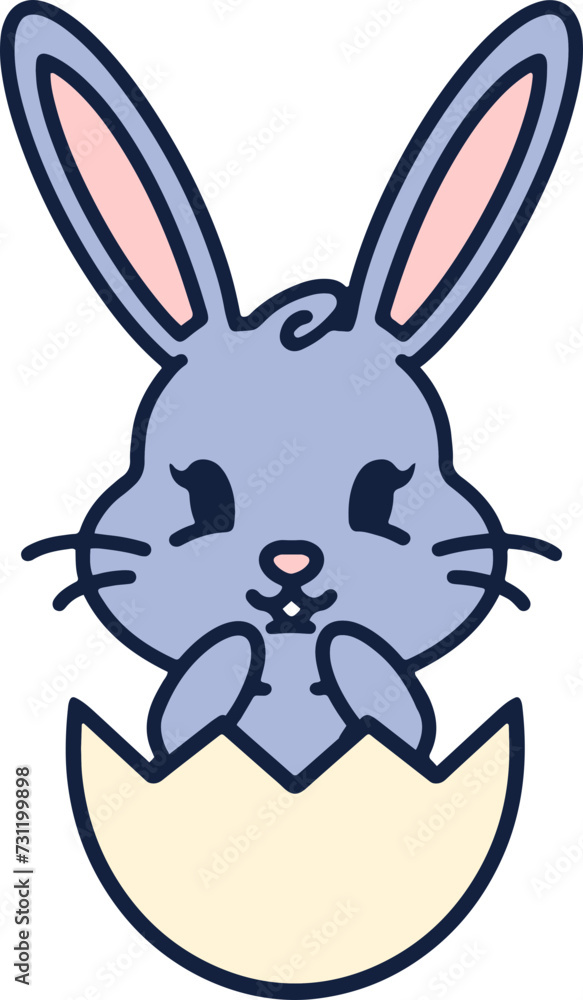 cute bunny in easter egg cute bunny in easter egg