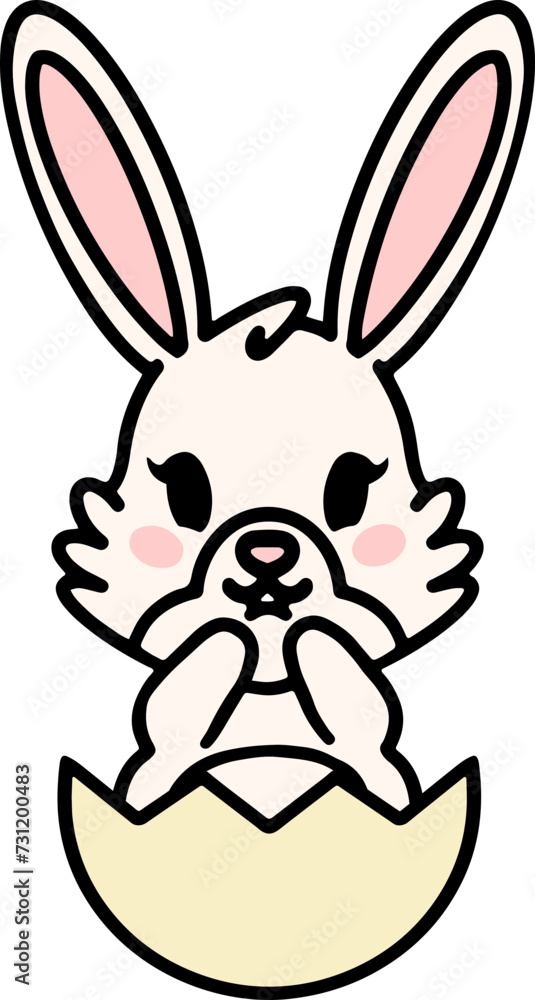 Fototapeta premium easter egg and easter bunny
