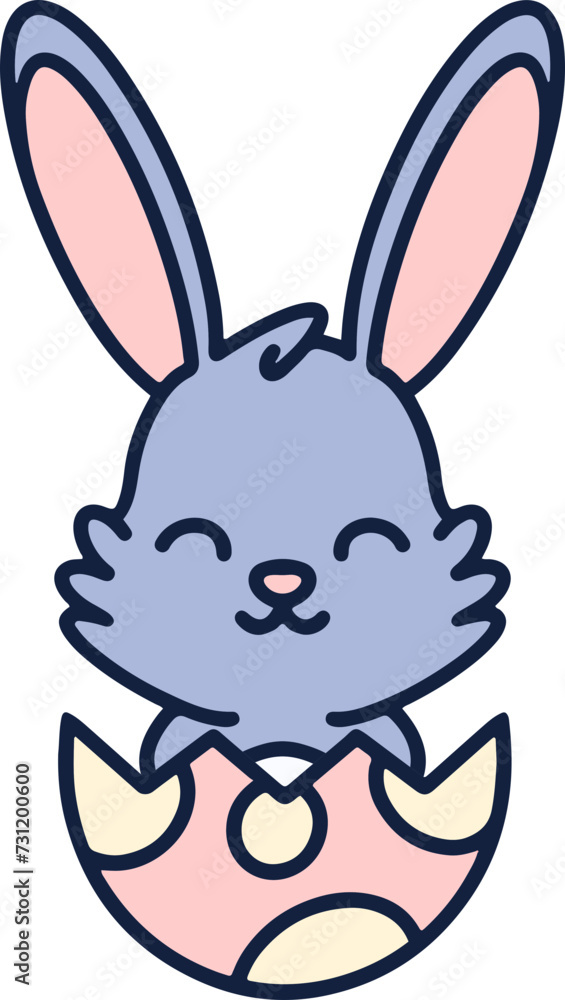 cute easter bunny in easter egg cute easter bunny in easter egg