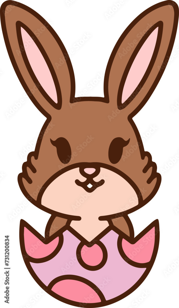 Obraz premium cute easter bunny in egg