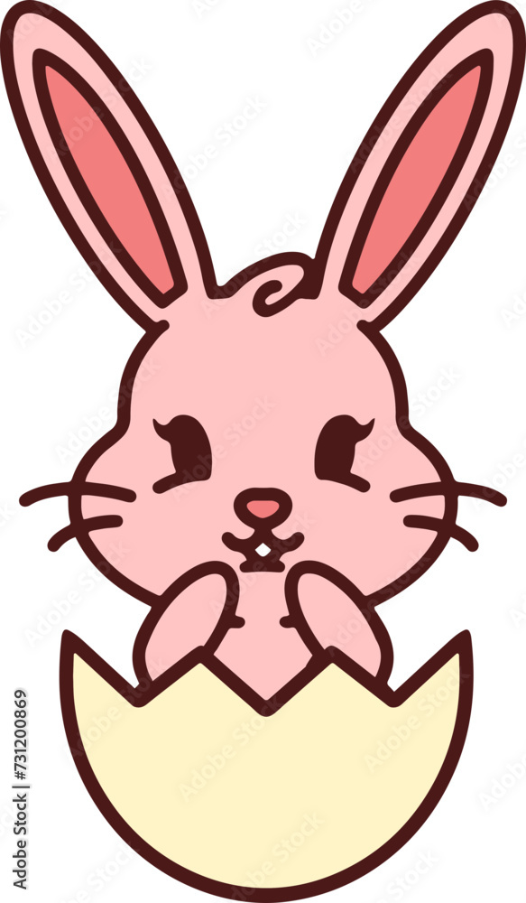 cute easter bunny in easter egg