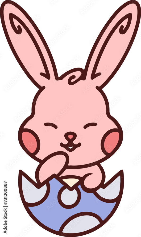 cute easter bunny in egg