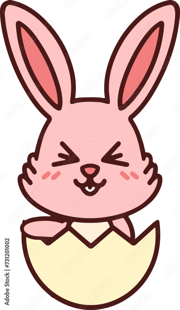cute easter bunny in easter egg cute easter bunny in easter egg