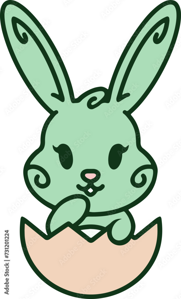 cute easter bunny in easter egg cute easter bunny in easter egg