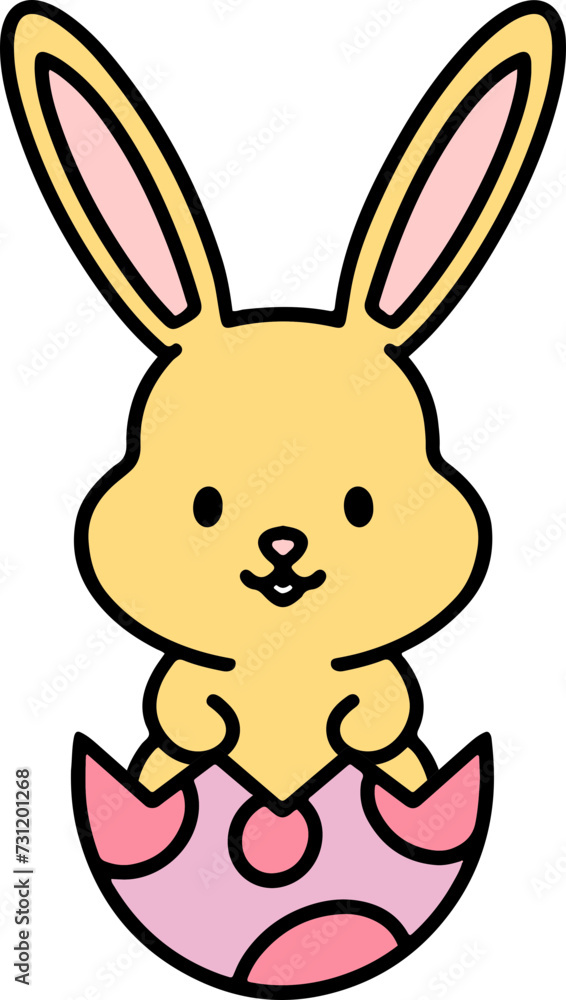 cute bunny in easter egg cartoon cute bunny in easter egg cartoon