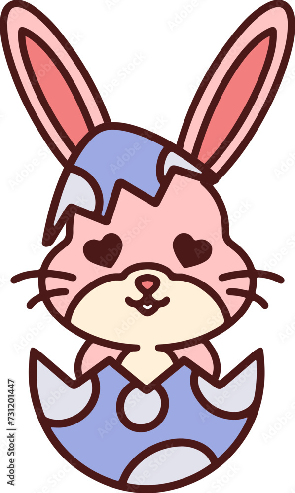 cute easter bunny in easter egg cute easter bunny in easter egg