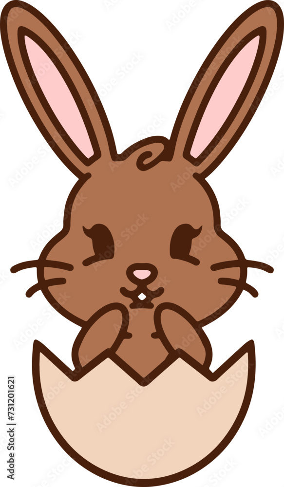 cute easter bunny in easter egg